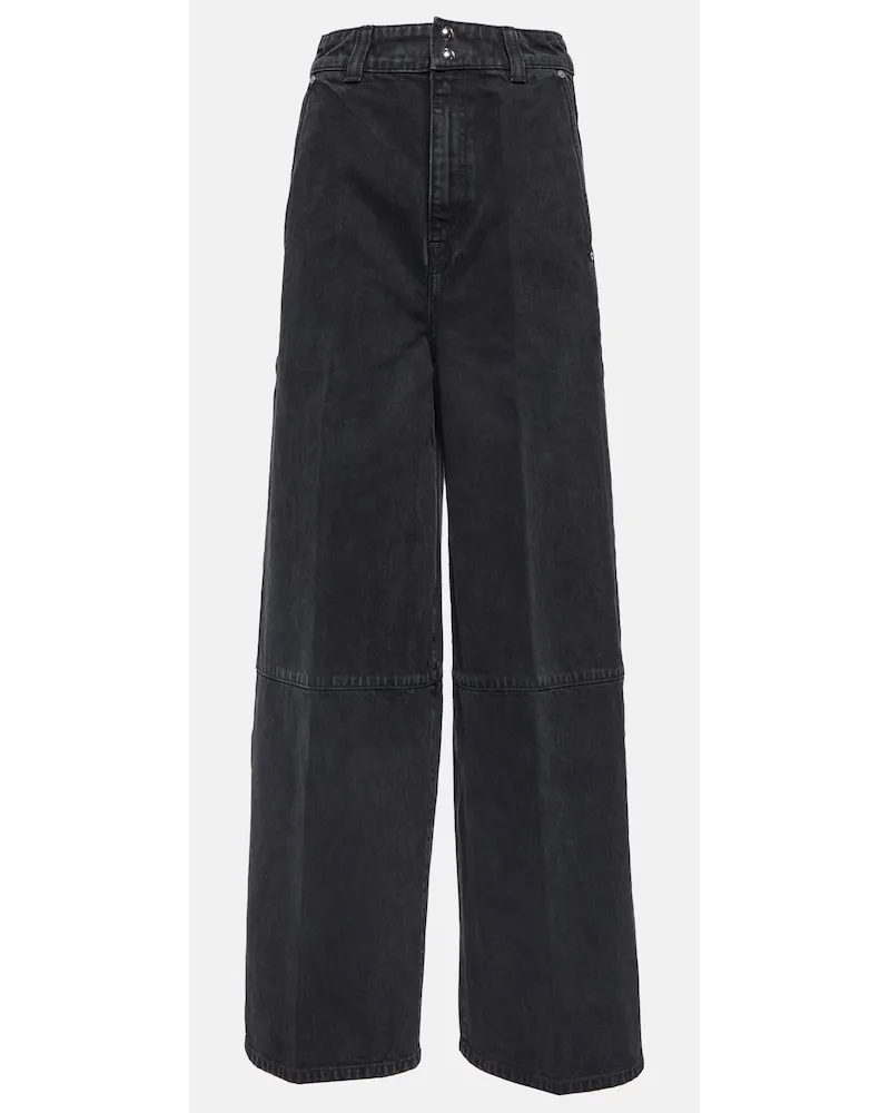KHAITE Jeans Isla a vita alta e gamba larga Nero