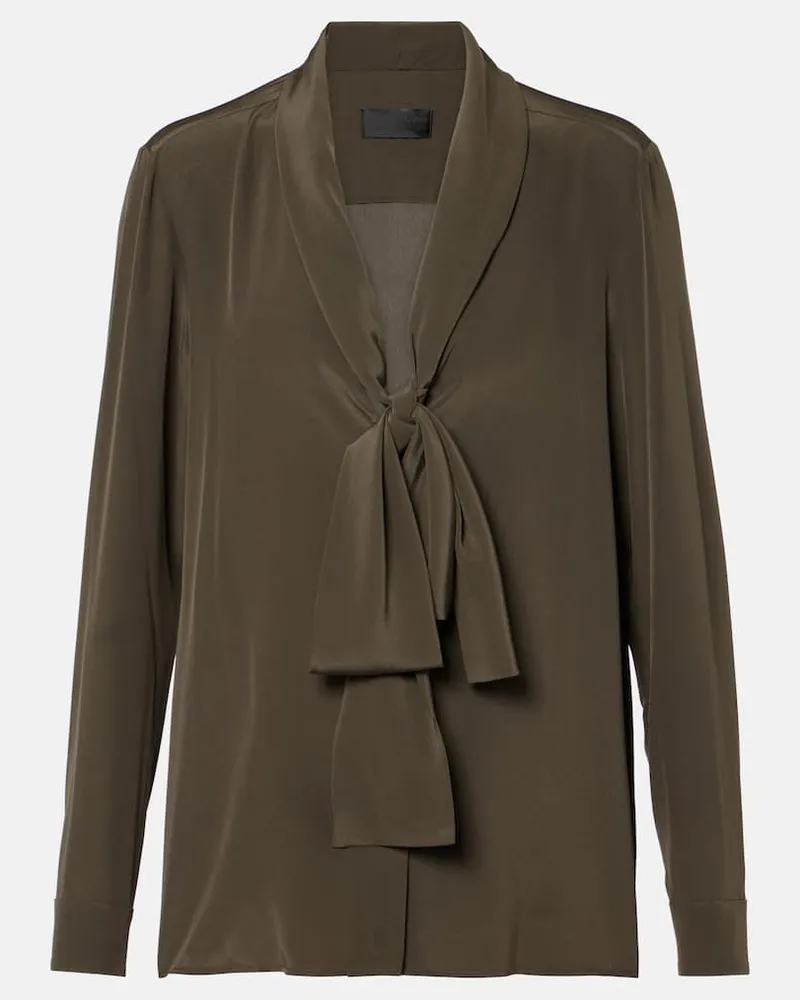 Nili Lotan Blusa Angelique in seta Verde