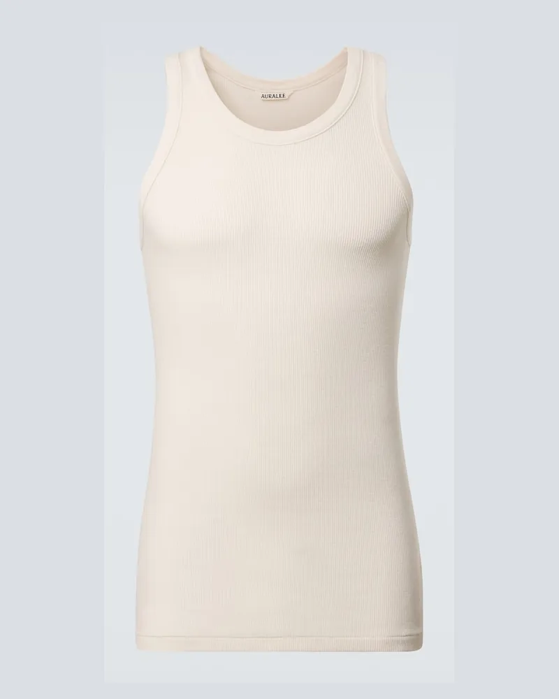 AURALEE Top in cotone a coste Bianco