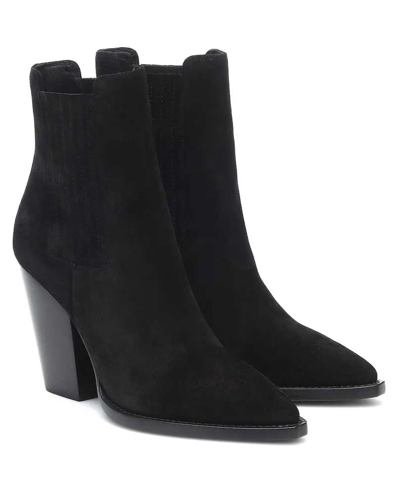 Saint Laurent Stivaletti Theo 95 in suede Nero