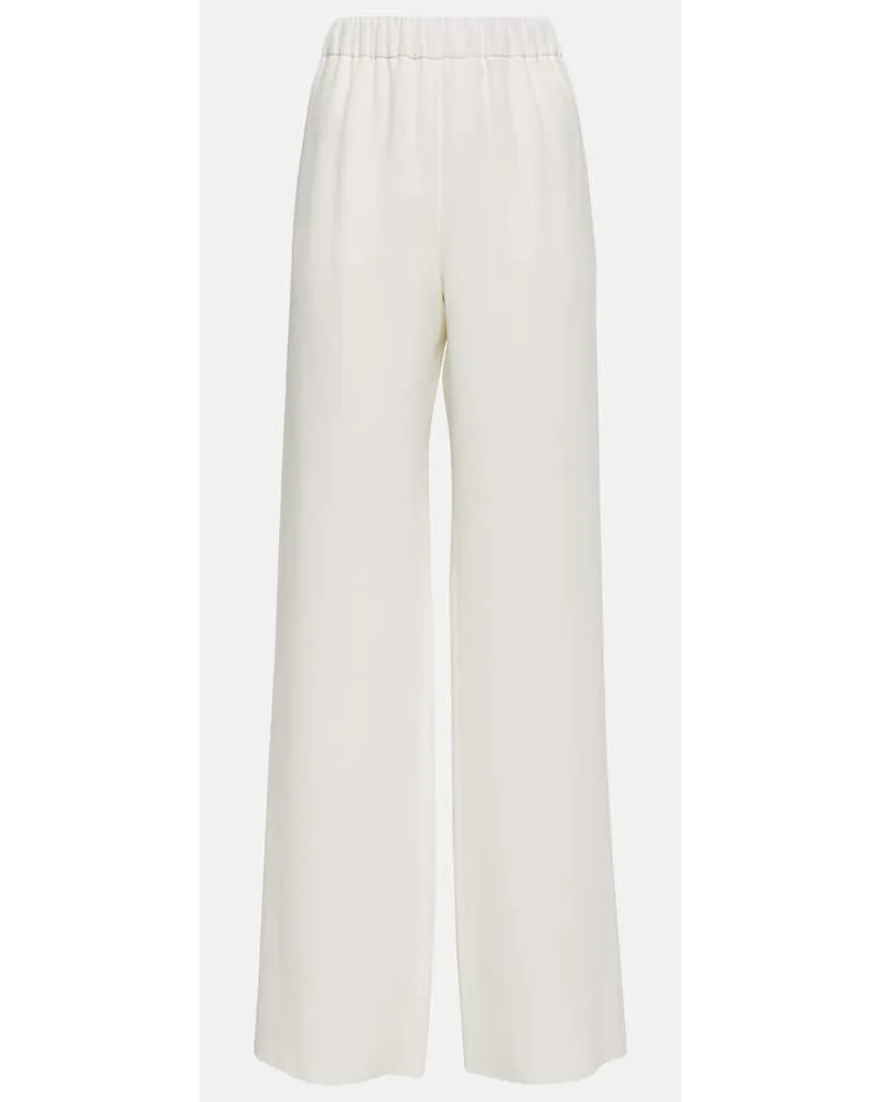 Valentino Garavani Pantaloni a gamba larga in seta Bianco