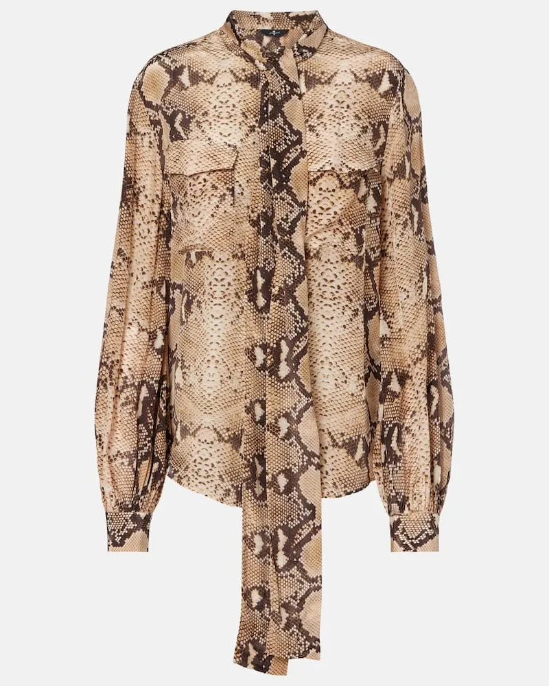 7 for all mankind Blusa con stampa serpente Beige