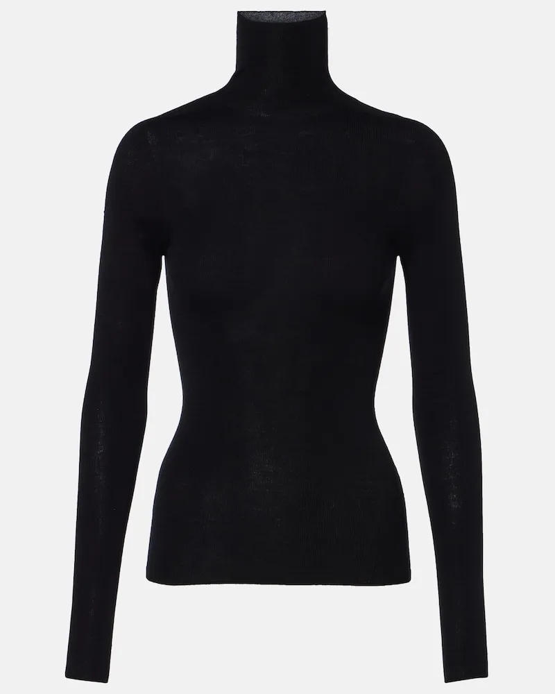Dorothee Schumacher Pullover in lana vergine a collo alto Nero