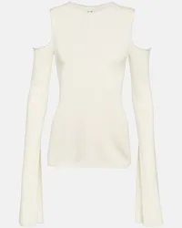 Rick Owens Top in lana vergine con cut-out Bianco