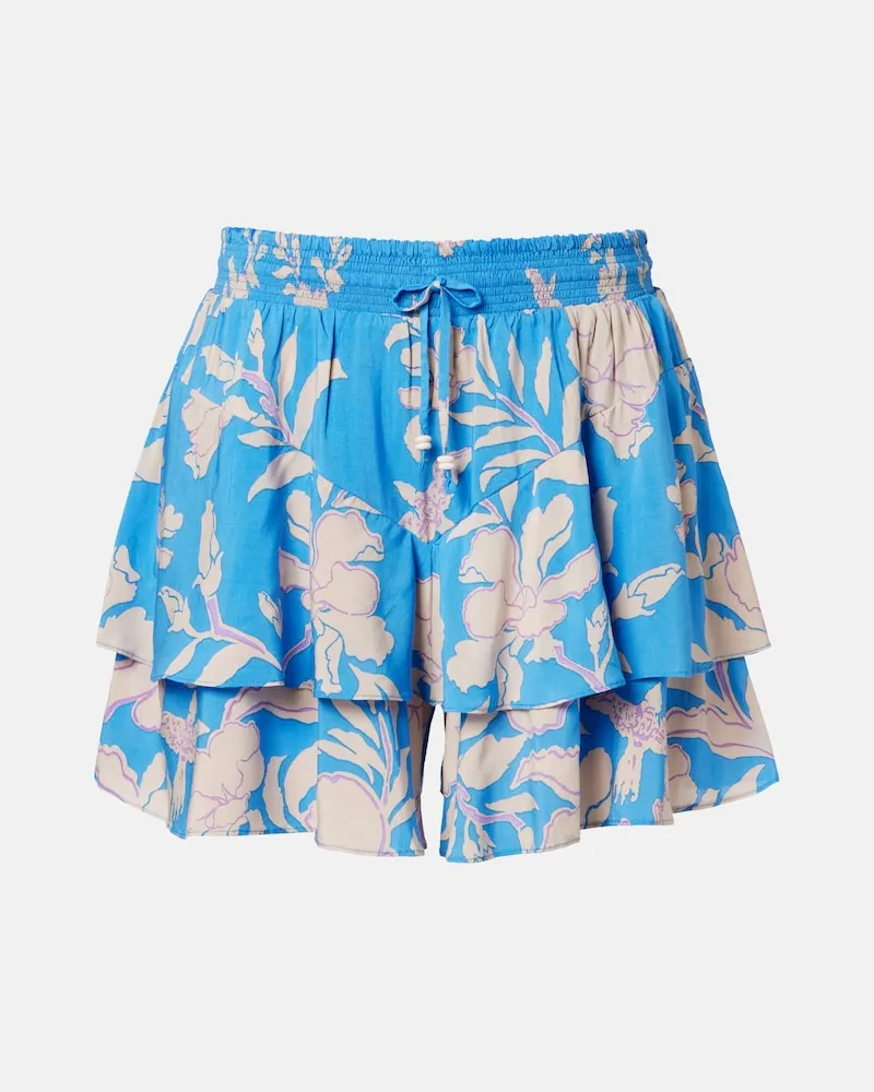 Poupette St Barth Shorts Thalia con stampa floreale Blu
