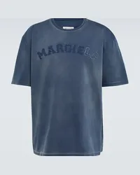 Maison Margiela T-shirt in cotone con logo Blu