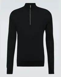 Ermenegildo Zegna Pullover in lana con zip Nero