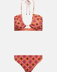 Etro Bikini con stampa e scollo all’americana Multicolore