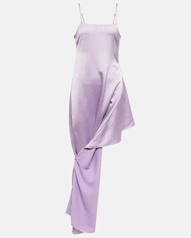 J.W.Anderson Abito sottoveste in raso con zip Viola