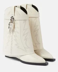 Givenchy Stivaletti Shark Lock Cowboy in pelle Bianco