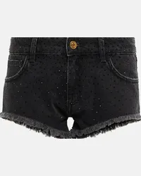 Blumarine Shorts di jeans a vita bassa Nero