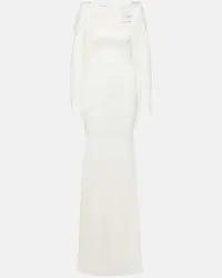 Alex Perry Bridal - Abito lungo Portrait in raso Bianco