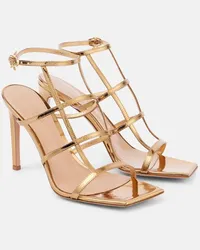 Gianvito Rossi Sandali Mondry in pelle metallizzata Oro