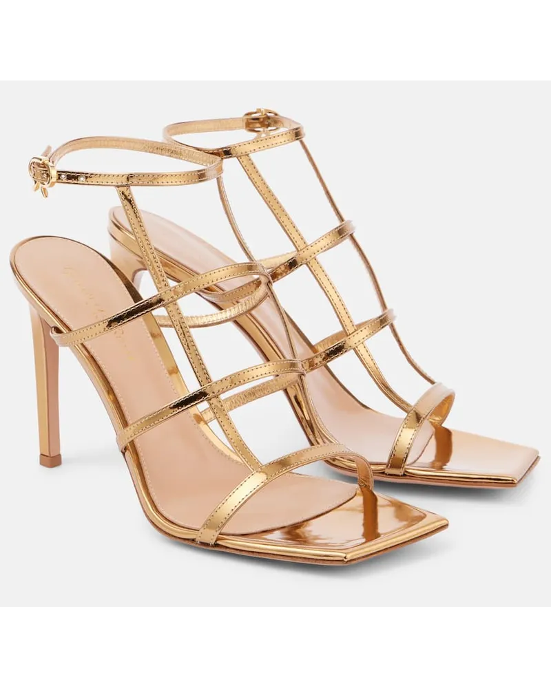 Gianvito Rossi Sandali Mondry in pelle metallizzata Oro