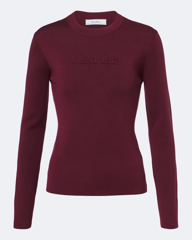 Max Mara Pullover in lana vergine Borgogna