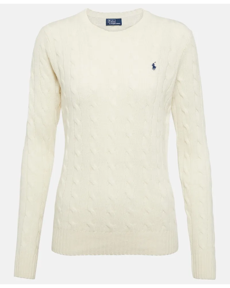 Ralph Lauren Pullover in lana e cashmere a trecce Bianco
