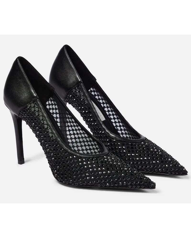 Stella McCartney Pumps Iconic in similpelle e mesh con cristalli Nero
