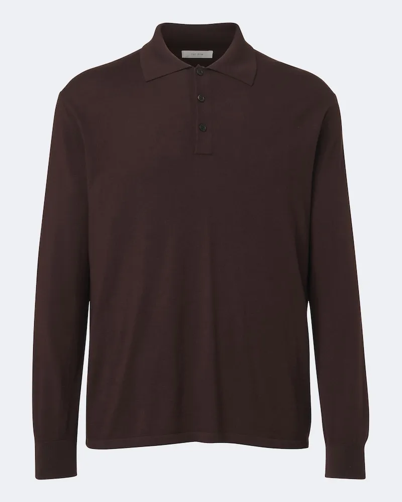 The Row Pullover polo Menville in lana Marrone