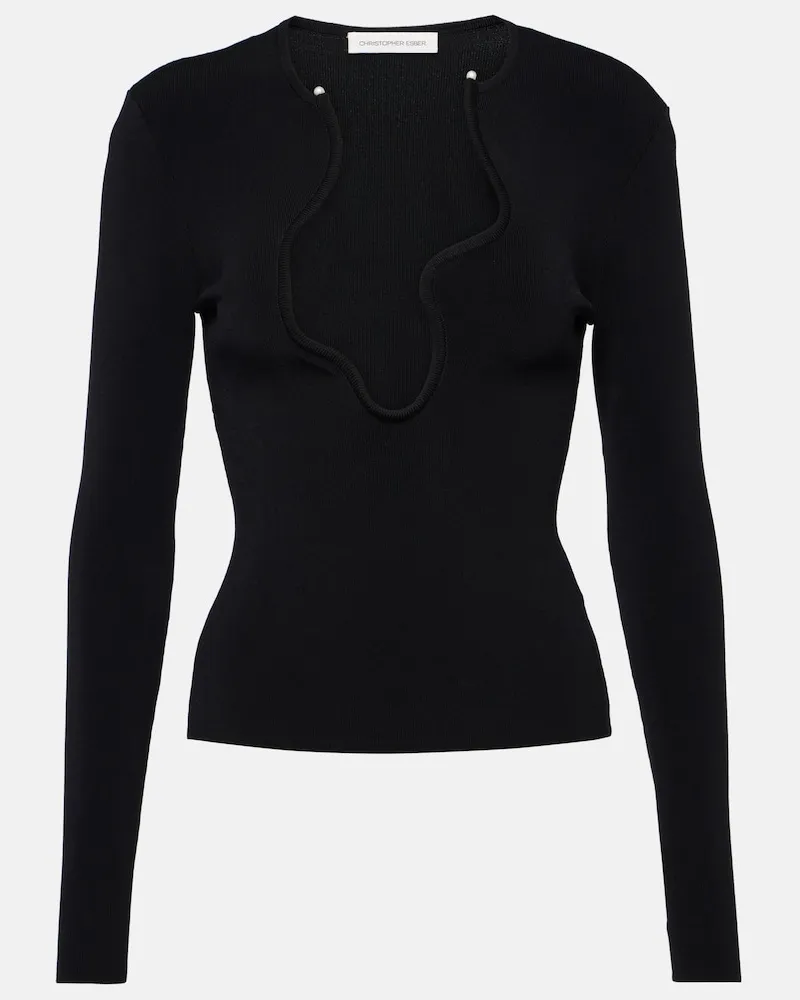 Christopher Esber Top in jersey Nero