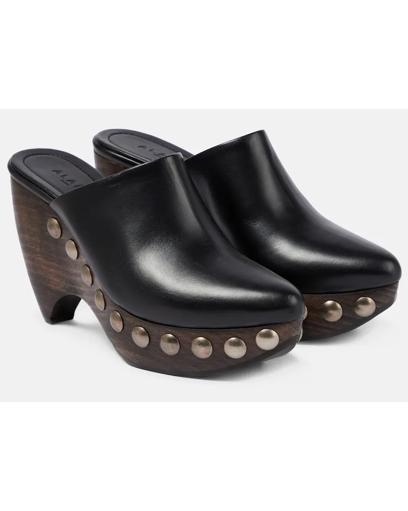 Alaïa AlaÃ¯a Mules Le Sabot in pelle e legno Nero