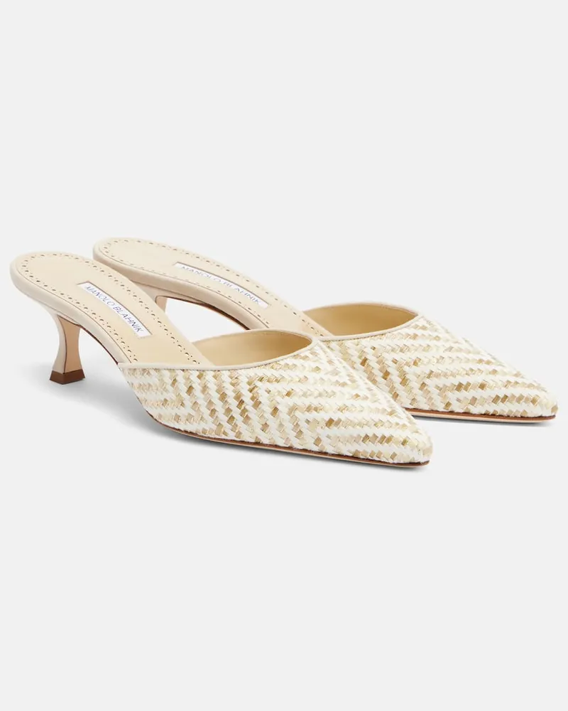 Manolo Blahnik Mules Carolyne con pelle Beige