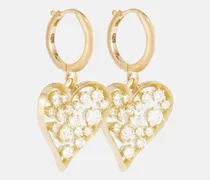 Orecchini a cerchio Margot Heart in oro 18kt con diamanti