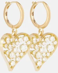 Jade Trau Orecchini a cerchio Margot Heart in oro 18kt con diamanti Oro