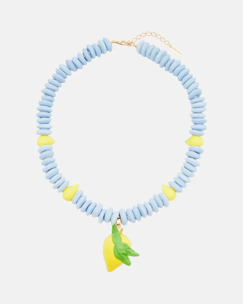 Jennifer Behr Collana Citron con perline Blu