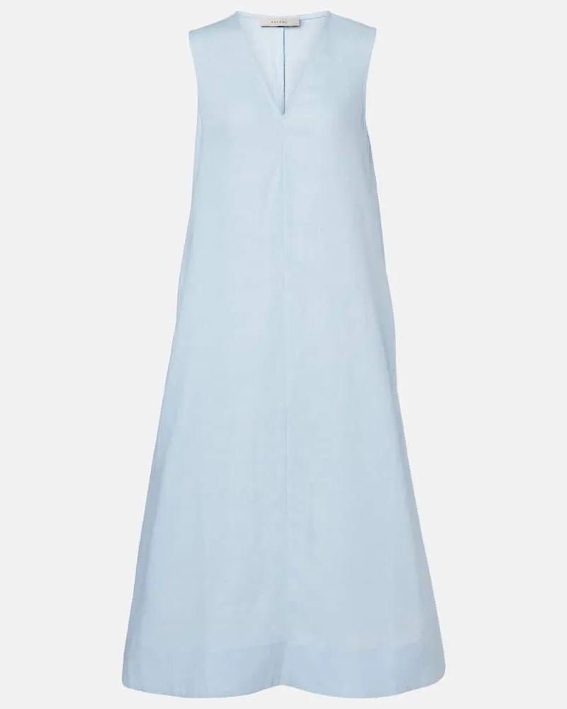 ASCENO Abito midi Nisha in lino Blu
