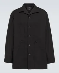 Y-3 Camicia oxford in misto cotone Nero