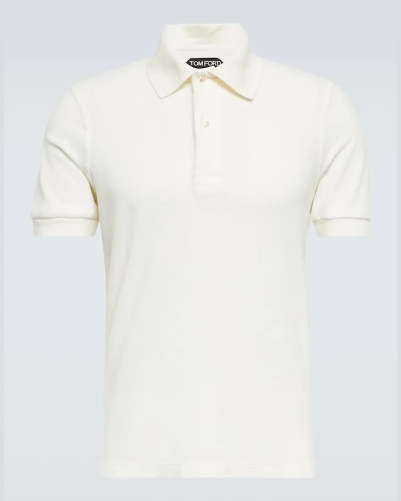 Tom Ford Polo in misto cotone Bianco