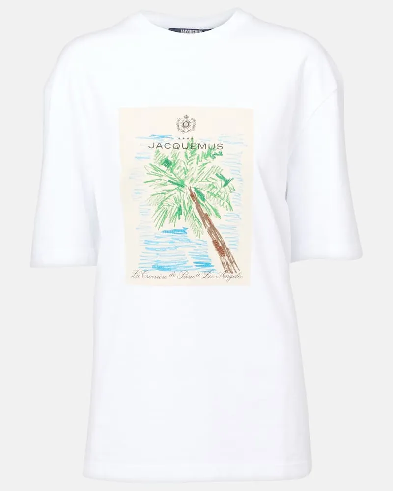 Jacquemus T-shirt Marino in jersey di cotone Bianco