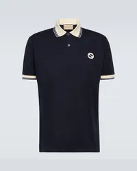 Gucci Polo Interlocking GG in piqué Nero