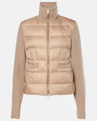 Moncler Cardigan imbottito in lana Beige