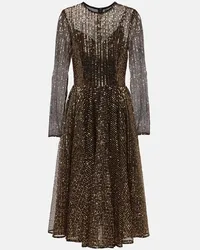 Dolce & Gabbana Abito midi in tulle con paillettes Oro