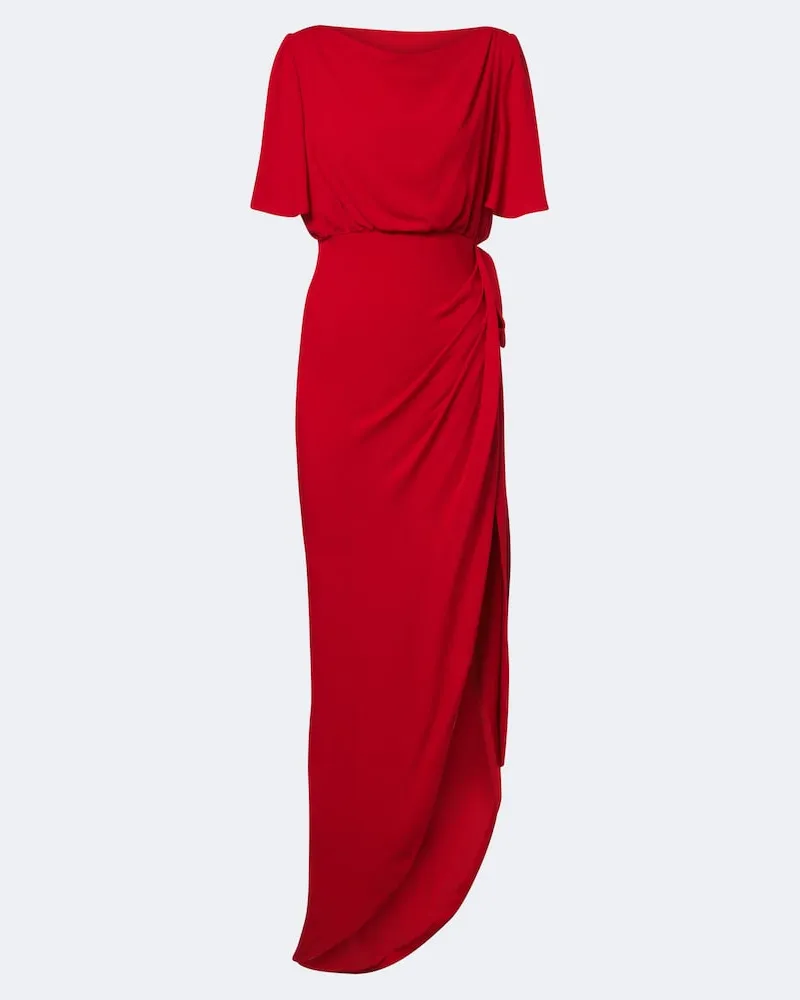 Valentino Garavani Abito lungo in georgette di seta Rosso