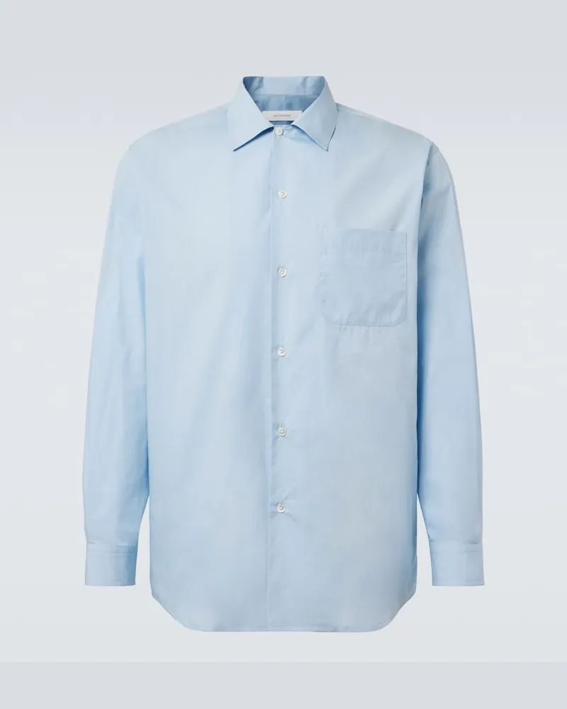 Umit Benan Camicia Weekend in popeline di cotone Blu