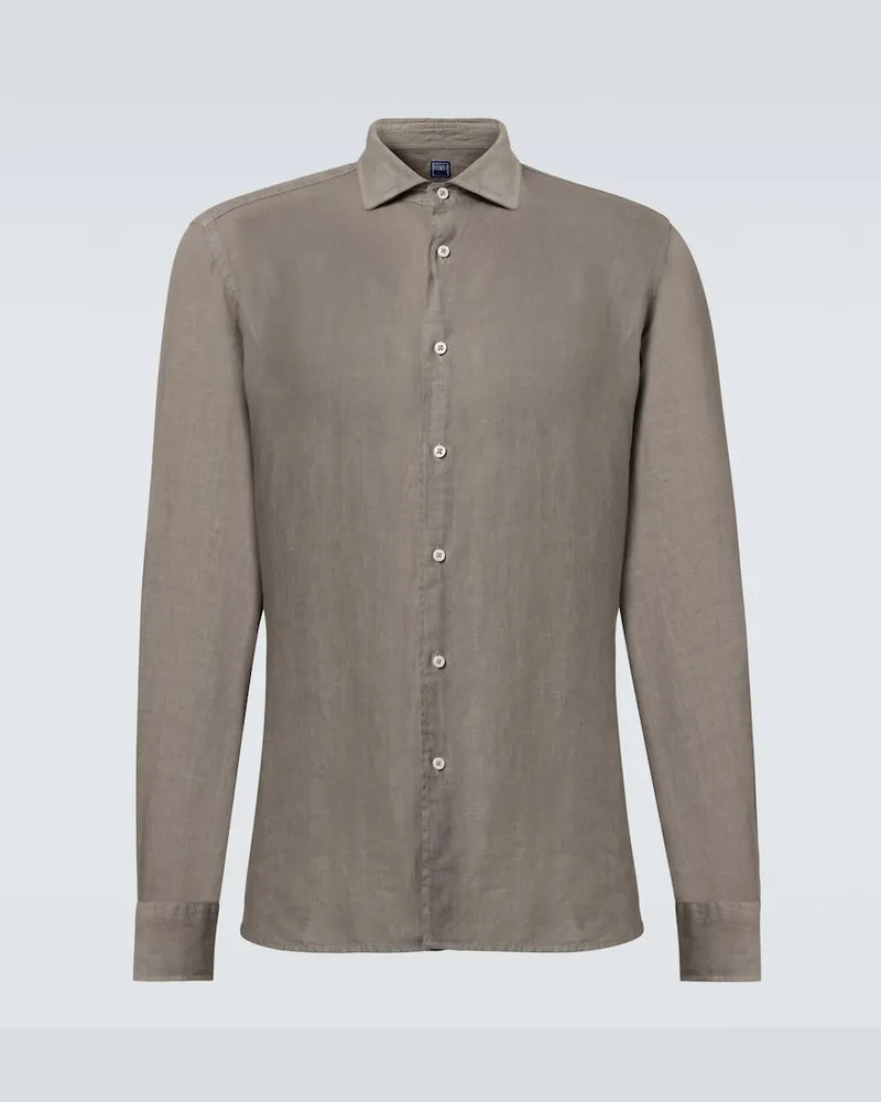Fedeli Camicia in lino Marrone