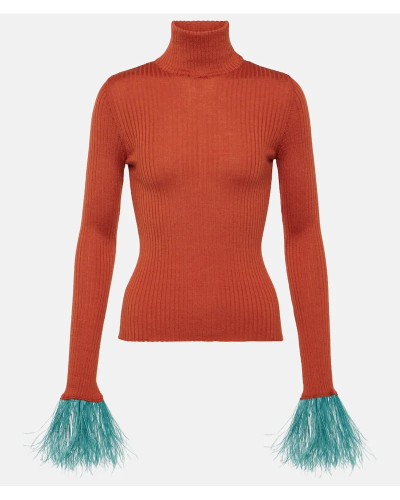 La DoubleJ Top High Kick in cashmere e seta Arancione