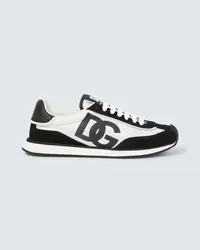 Dolce & Gabbana Sneakers con logo e suede Bianco