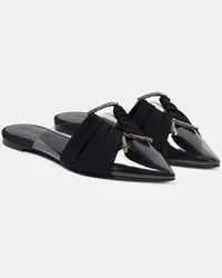 Nensi Dojaka Mules in PVC con cristalli Nero