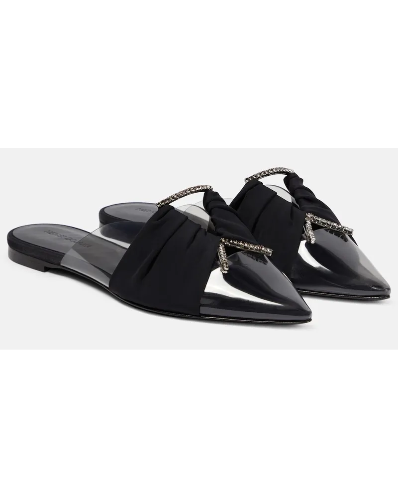 Nensi Dojaka Mules in PVC con cristalli Nero