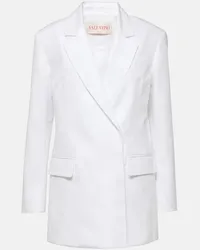 Valentino Garavani Blazer doppiopetto in popeline di cotone Bianco