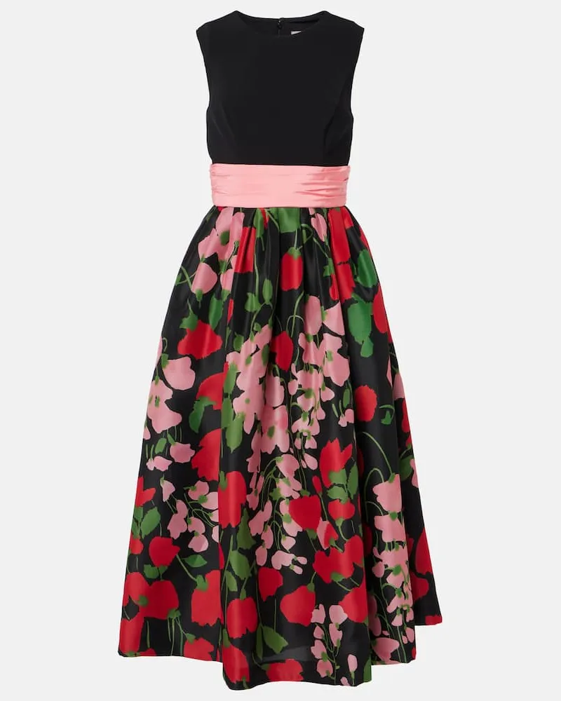 Carolina Herrera New York Abito midi in seta Nero