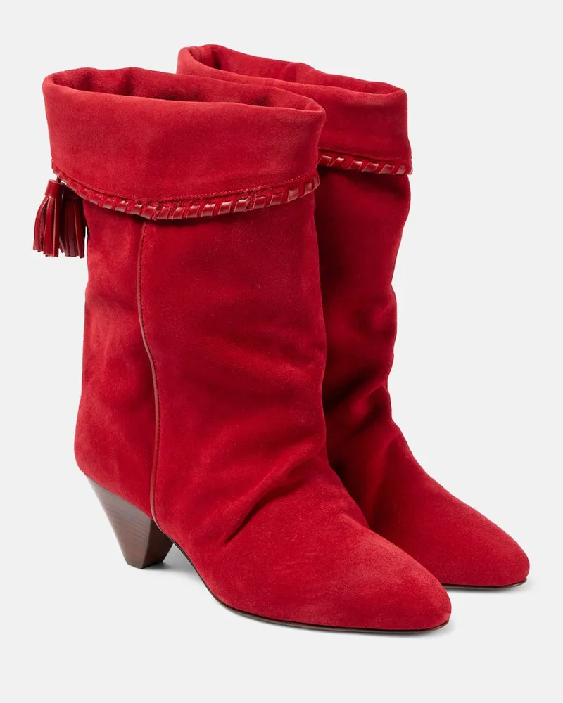 Isabel Marant Stivali texani Dalby in suede Rosso