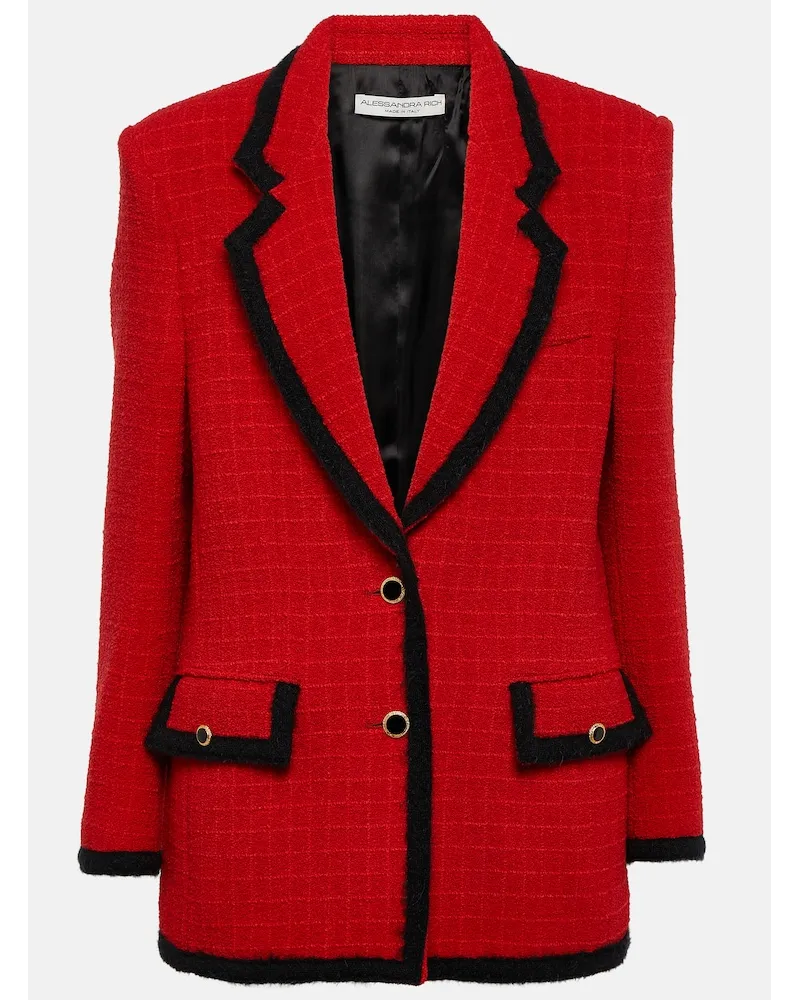Alessandra Rich Giacca in misto lana bouclÃ Rosso