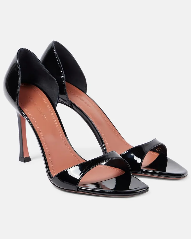 Amina Muaddi Sandali Agnese 95 in vernice Nero