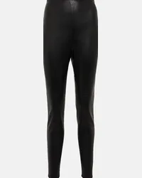 Prada Pantaloni skinny in pelle a vita alta Nero