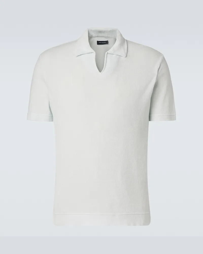 Thom Sweeney Polo in spugna di cotone Blu