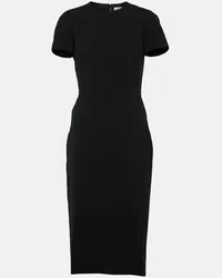 Victoria Beckham Abito midi Fitted T-Shirt in crêpe Nero